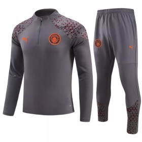 Manchester City Trainings Sweatshirt Kvarts-Dragkedja 2023-24 Grå